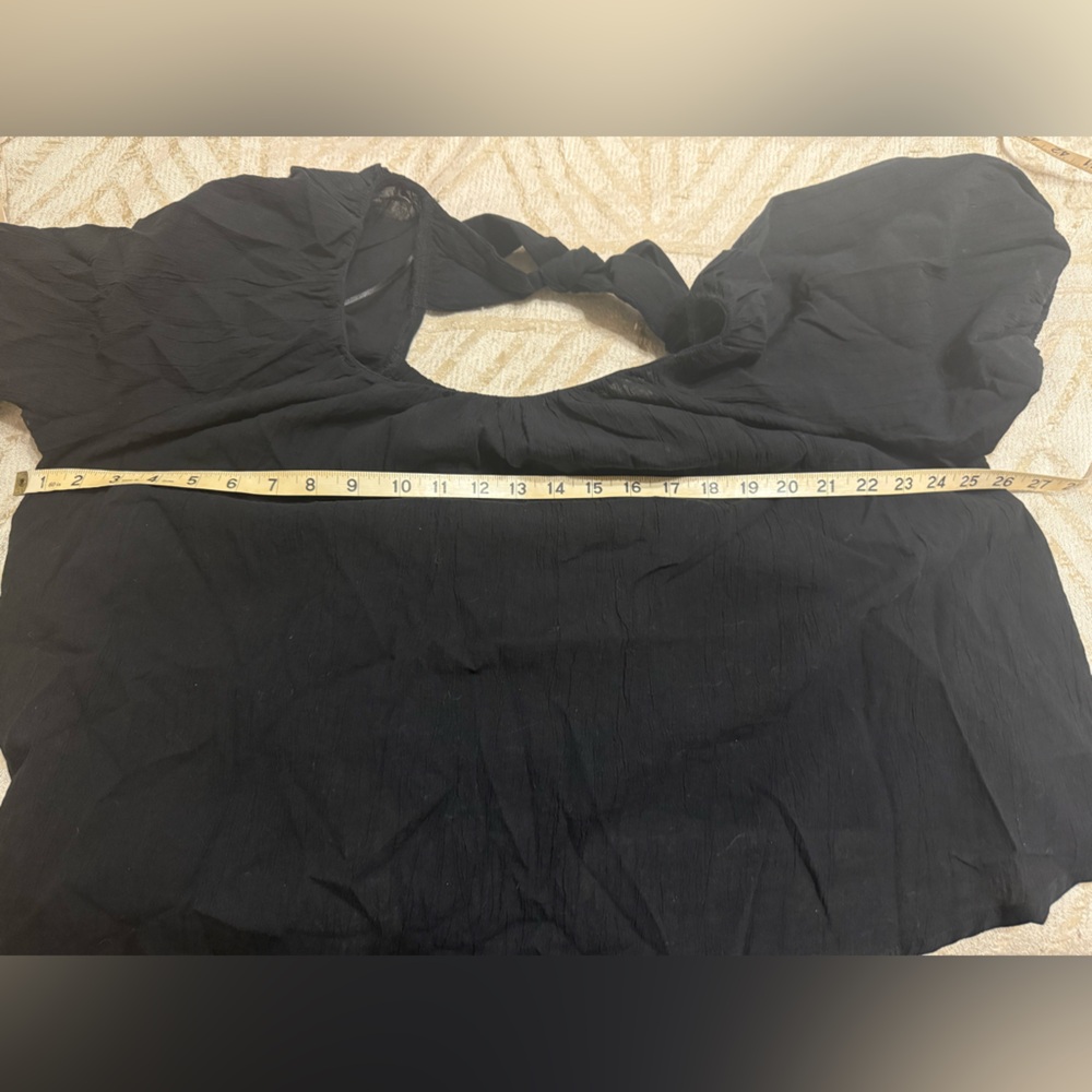 Old Navy Cotton Black Top With Open Back With a Tie - Size XL - Picture 10 of 10